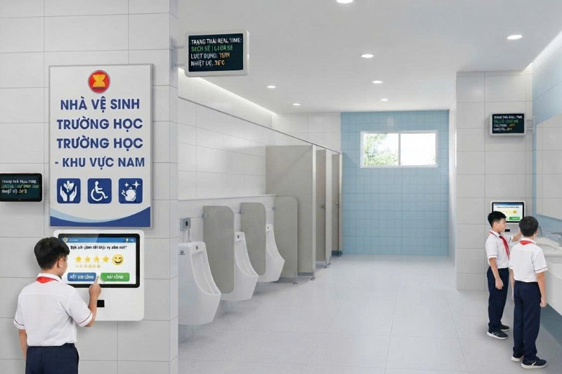 HASEMI, GEETVN, nhà vệ sinh trường học, chuyển đổi xanh, chuyển đổi số, APTS, công nghệ môi trường, đổi mới sáng tạo, giáo dục, tự động hóa