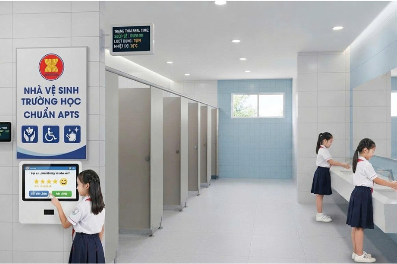 HASEMI, GEETVN, nhà vệ sinh trường học, chuyển đổi xanh, chuyển đổi số, APTS, công nghệ môi trường, đổi mới sáng tạo, giáo dục, tự động hóa
