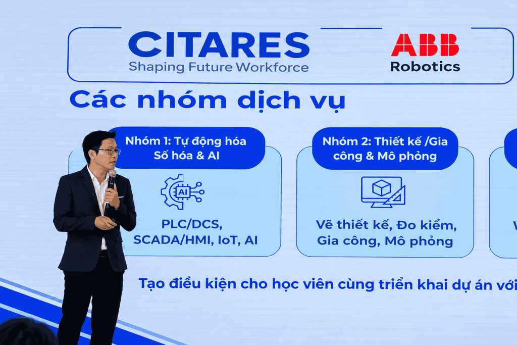 HASEMI, robot, tự động hóa, robot công nghiệp, sản xuất thông minh, tự động hóa sản xuất, doanh nghiệp Việt Nam, nhân lực công nghệ, ABB Robotics, CITARES
